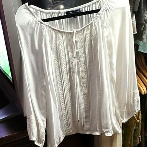 Jones New York white peasant top